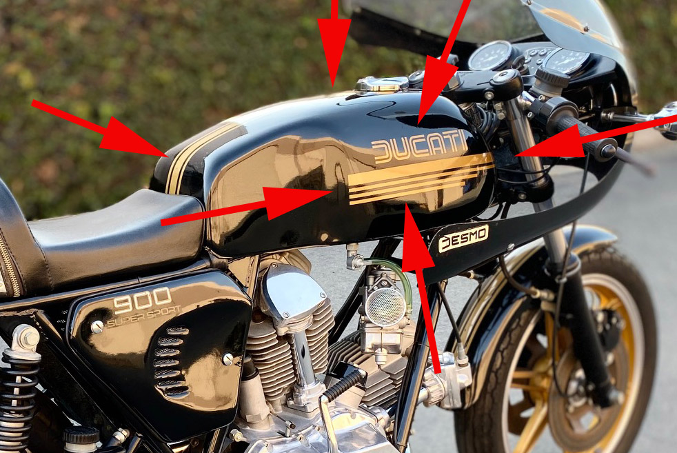 Sticker Kit: Gas Tank - 900SS black/gold