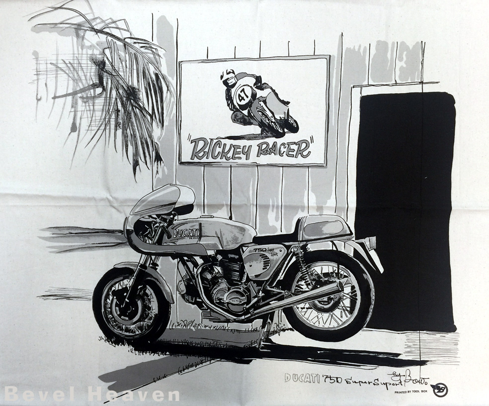 Banner: 43" x 46" 750SS 'Ricky Racer' Cloth Tapestry
