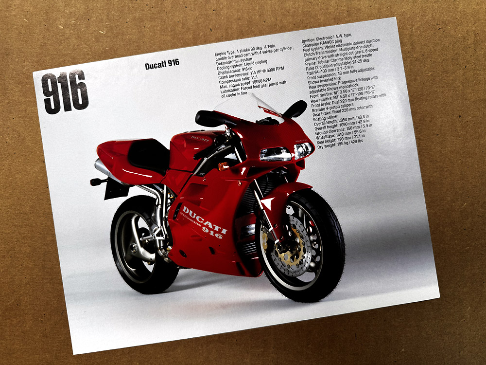 Brochure : 1 Page Ducati 916