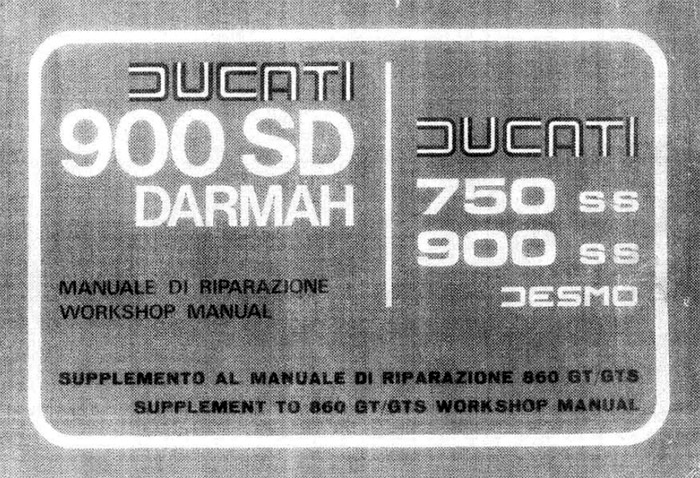 Ducati 860GT/GTS Supplement (900 SD & Super Sport) Workshop Manual - Digital