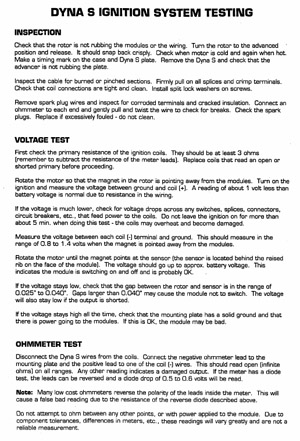 Dyna-S Ignition Troubleshooting Guide