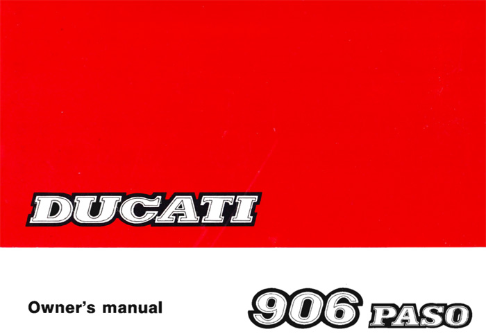 Ducati 906 Paso Owner Manual - Digital