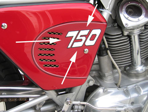 Sticker: 1972-3 750GT Sidecover '750' no outline