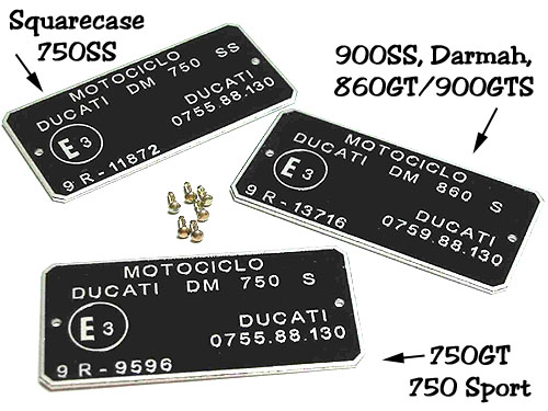 Homologation Tags - bevel drive twins