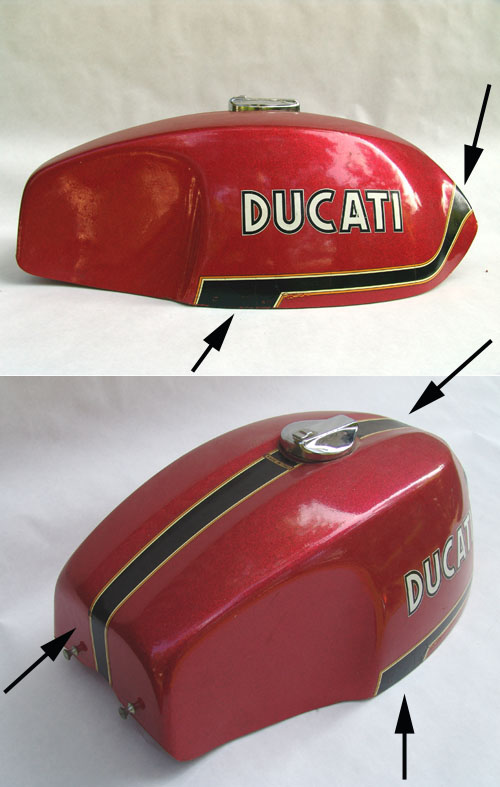 Sticker Set: 1972-3 750GT 'Lazy S' Tank Stripes