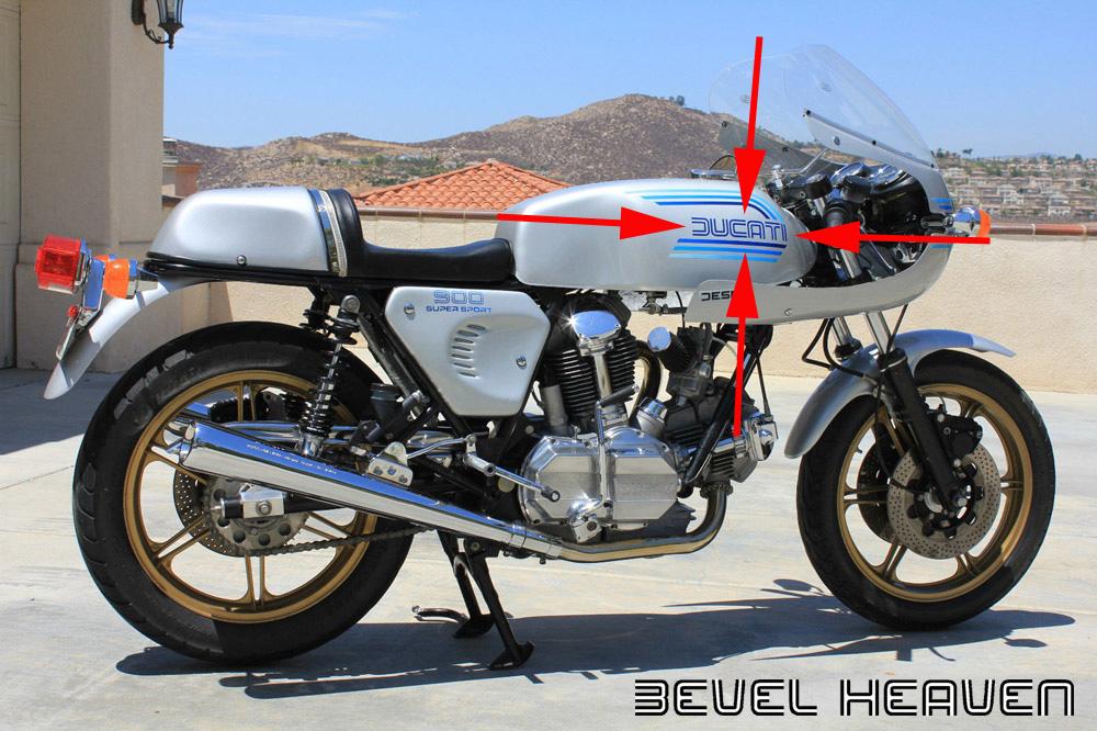 Sticker: 900SS gas tank DUCATI -dualine- logo 1982 model
