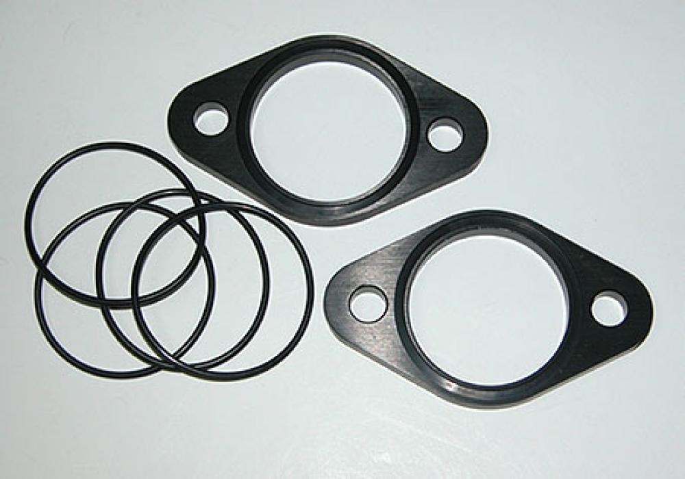 Intake Manifold Insulators - Black Aluminum - Bevel Twins