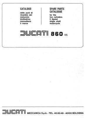 Ducati 860 Parts Catalog - Digital