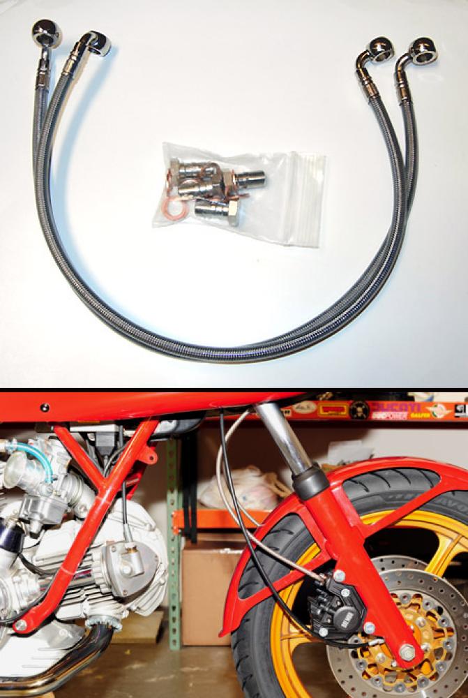 Stainless Steel Line - Splitter To Caliper [Behind Forks]
