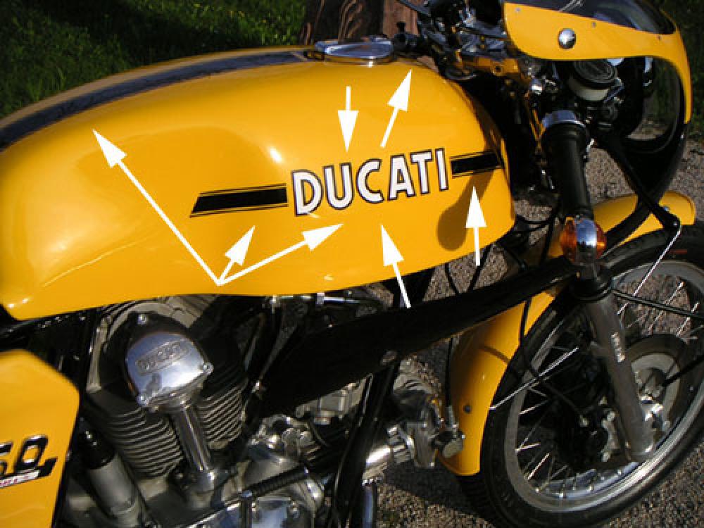 Sticker Kit: 750 Sport - Tank Stripes & Logos