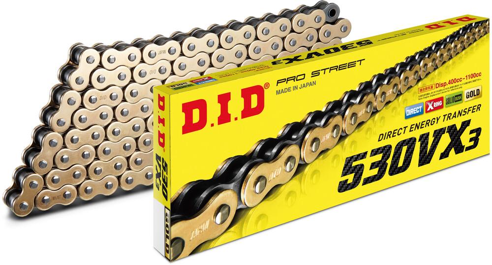 Chain - DID 530 VX3 Gold & Black X-Ring, 110 Pins