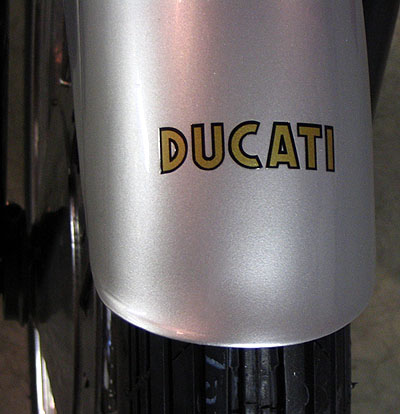 Sticker: DUCATI - gold logo - front fender singles