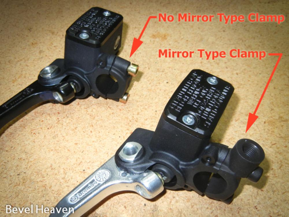 Choose either type of clamp for the Brembo master cylinder