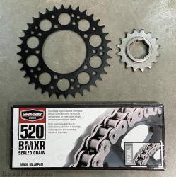 BMXR 520 Natural 0-Ring Chain + Front & Rear Sprocket Kit