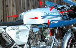 Sticker Kit: Gas Tank - 900SS silver/blue