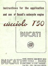 Ducati T50 Cucciolo Owner Manual - Digital