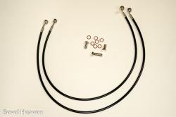 Stainless Steel Front Brake Line Kit - MC to 2 Calipers, Fits Standard + Taller Bars