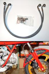 Stainless Steel Line - Splitter To Caliper [Behind Forks]