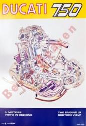 Poster - Ducati 750 Cutaway