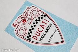 Sticker: Ducati Meccanica 'Shield' - red/black/white