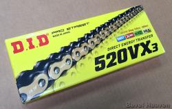 Chain - DID 520 VX3 Gold & Black X-Ring, 110 Pins